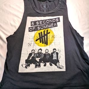 5 Seconds of Summer Vintage Band Merch Grey Tank XL